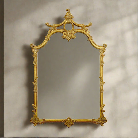 Craved Mirror Leon - Gold Finish