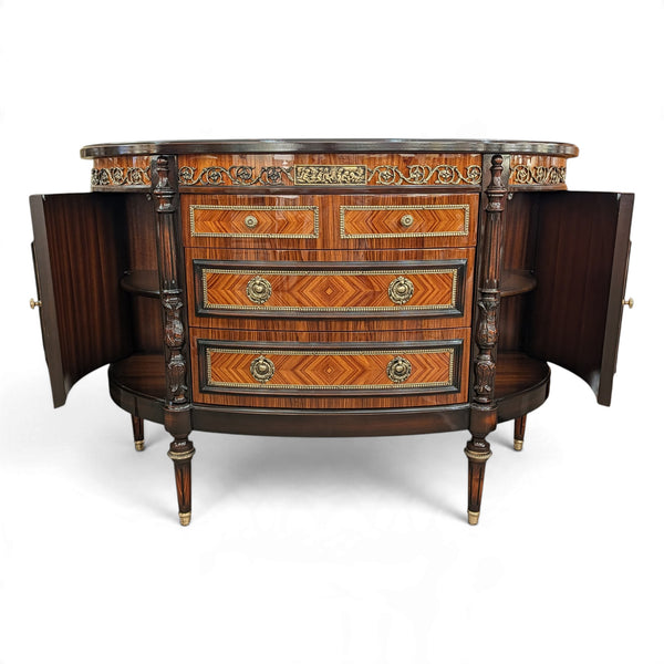 Louis XVI Demi-Lune Sideboard - Rosewood & Kingwood