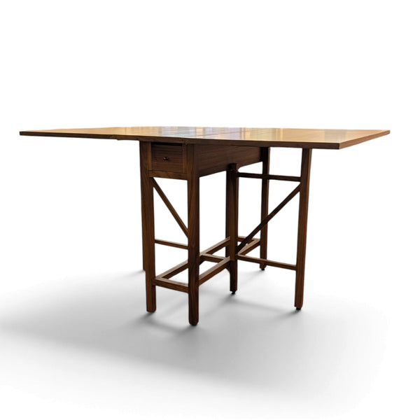 Walnut Drop Leaf Console Dining Table