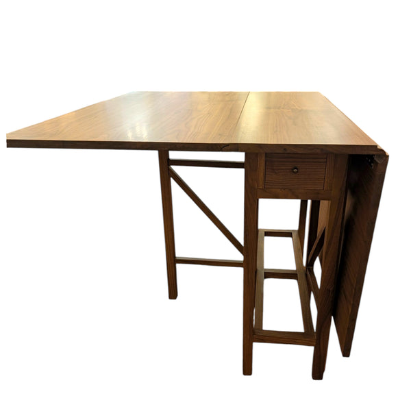 Walnut Drop Leaf Console Dining Table