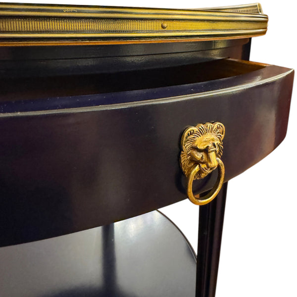 Louis XVI Bouillotte Table - One Drawer, One Shelf - Cherry and Blue