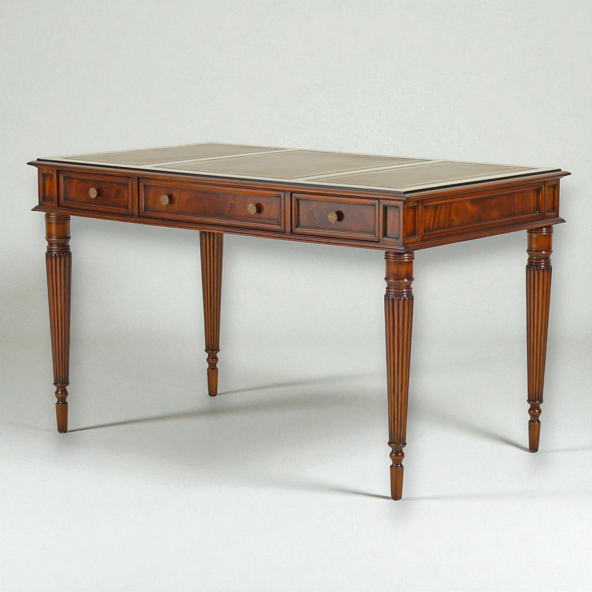 Mahogany Writing Desk with Three Part Leather top