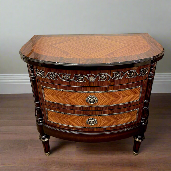 Louis XVI Side Table 3 Drawers Rosewood