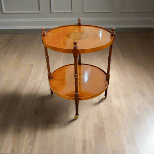 Louis Philippe Round Side Table - Cherry Wood