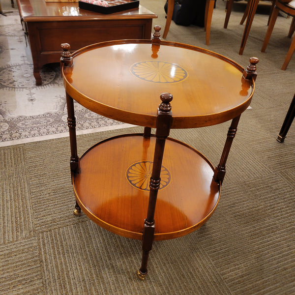 Louis Philippe Round Side Table - Cherry Wood