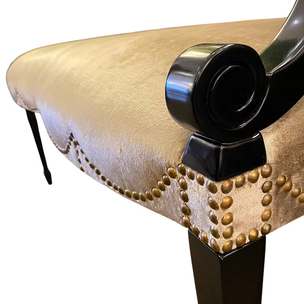 Art Deco Bench Lacquer Black Painted