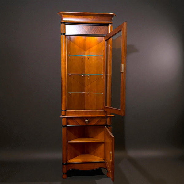 Narrow Corner Cabinet -  Deco Cherry and Nut Wood