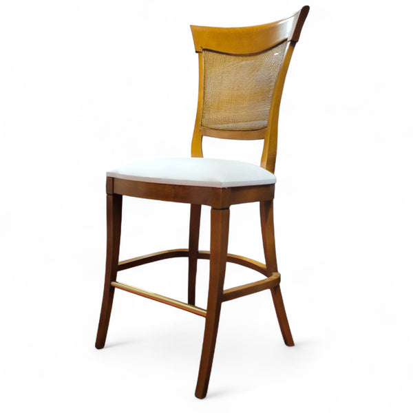 Directoire Bar / Counter Stool -  Solid Cherry with Cane Back