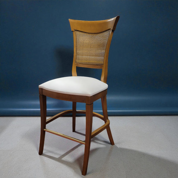 Directoire Bar / Counter Stool -  Solid Cherry with Cane Back
