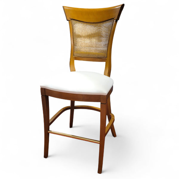 Directoire Bar / Counter Stool -  Solid Cherry with Cane Back