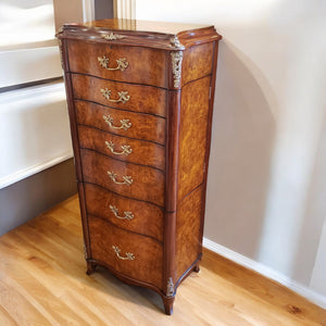 Louis XV Jewelry Chest - Mahogany Burl