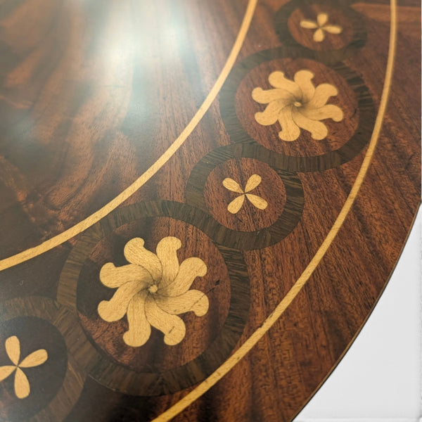 Oval Lamp Table - Mahogany with Inlay