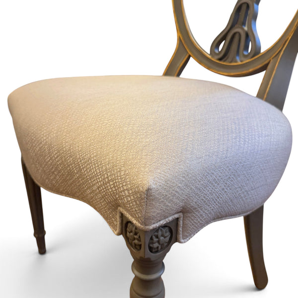 Louis XV Verdi Gris Shield Back Dining Chair