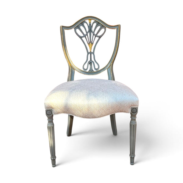 Louis XV Verdi Gris Shield Back Dining Chair