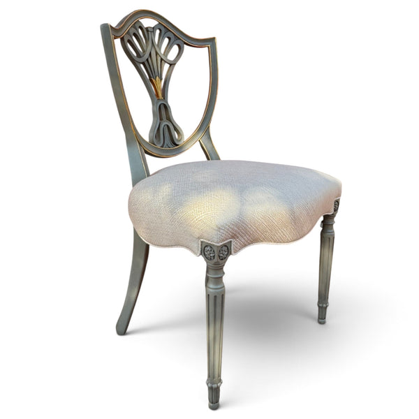 Louis XV Verdi Gris Shield Back Dining Chair