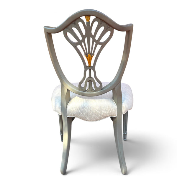 Louis XV Verdi Gris Shield Back Dining Chair