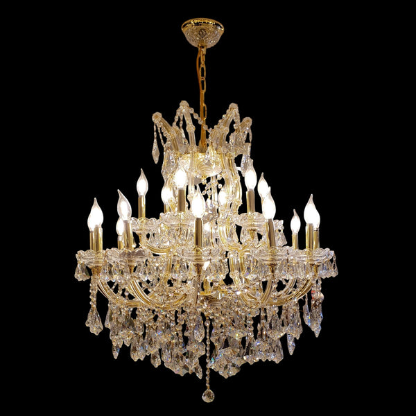 32 inch by 34 inch high Chandelier. dimmable with acceptable light bulbs
