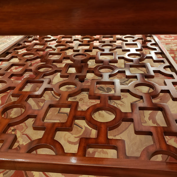 Art Deco Geometric Coffee Table - Mahogany Finish