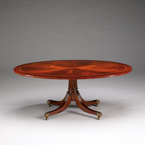Pedestal Coffee Table - Mahogany with Inlay