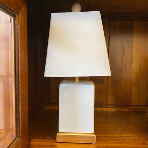White Porcelain Square Table Lamp