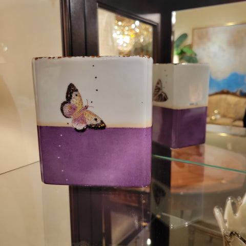 Porcelain Rectangular Vase - Butterfly