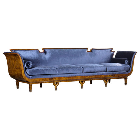 Art Deco Ash King Sofa - Blue