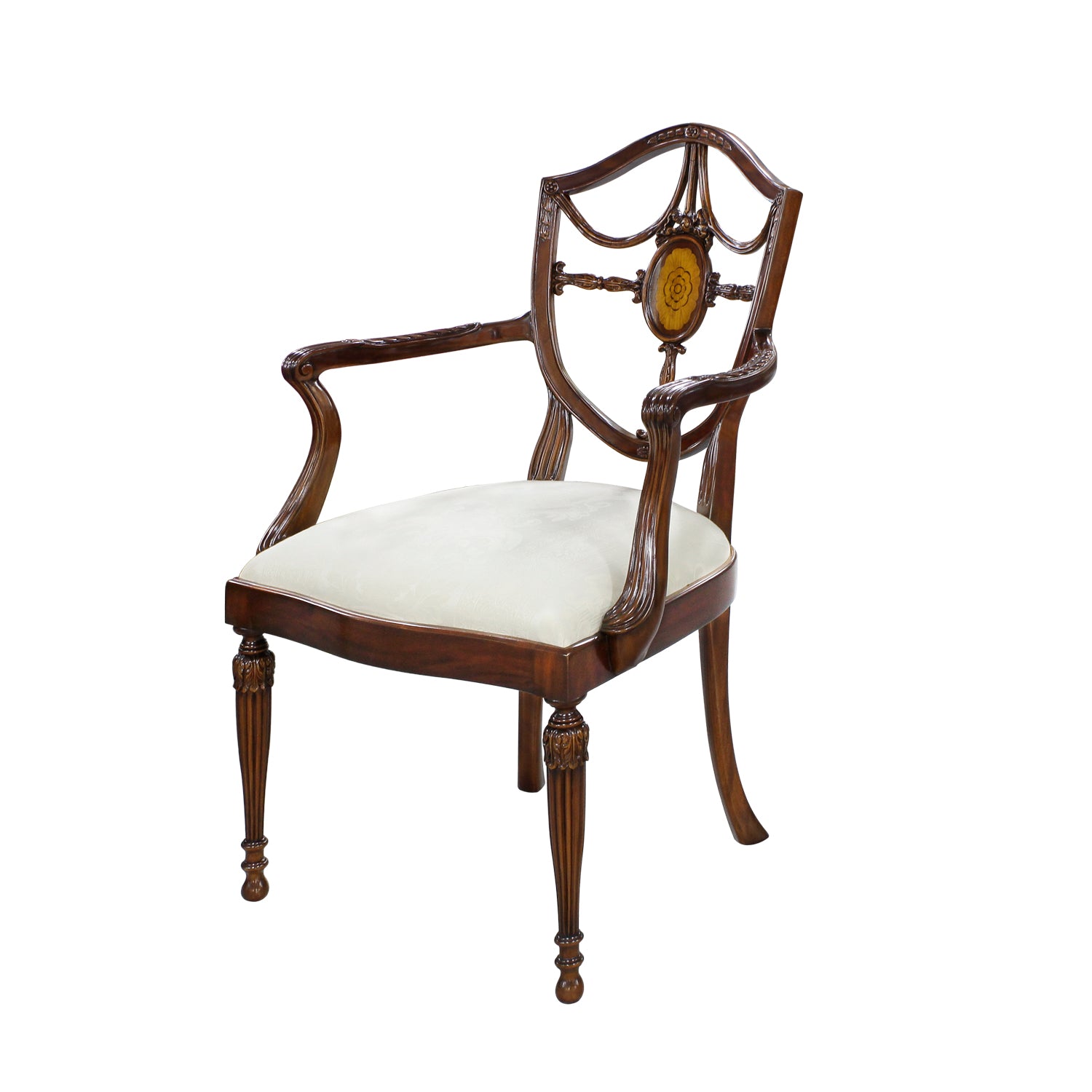 End Chair with Inlay - Ivory