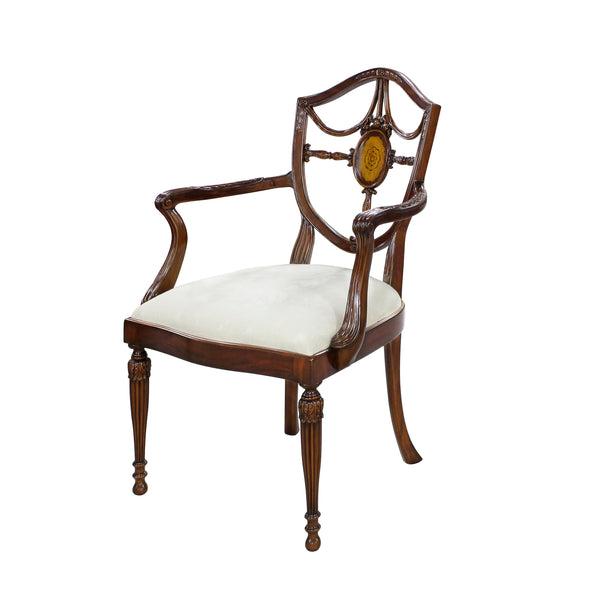 End Chair with Inlay - Ivory