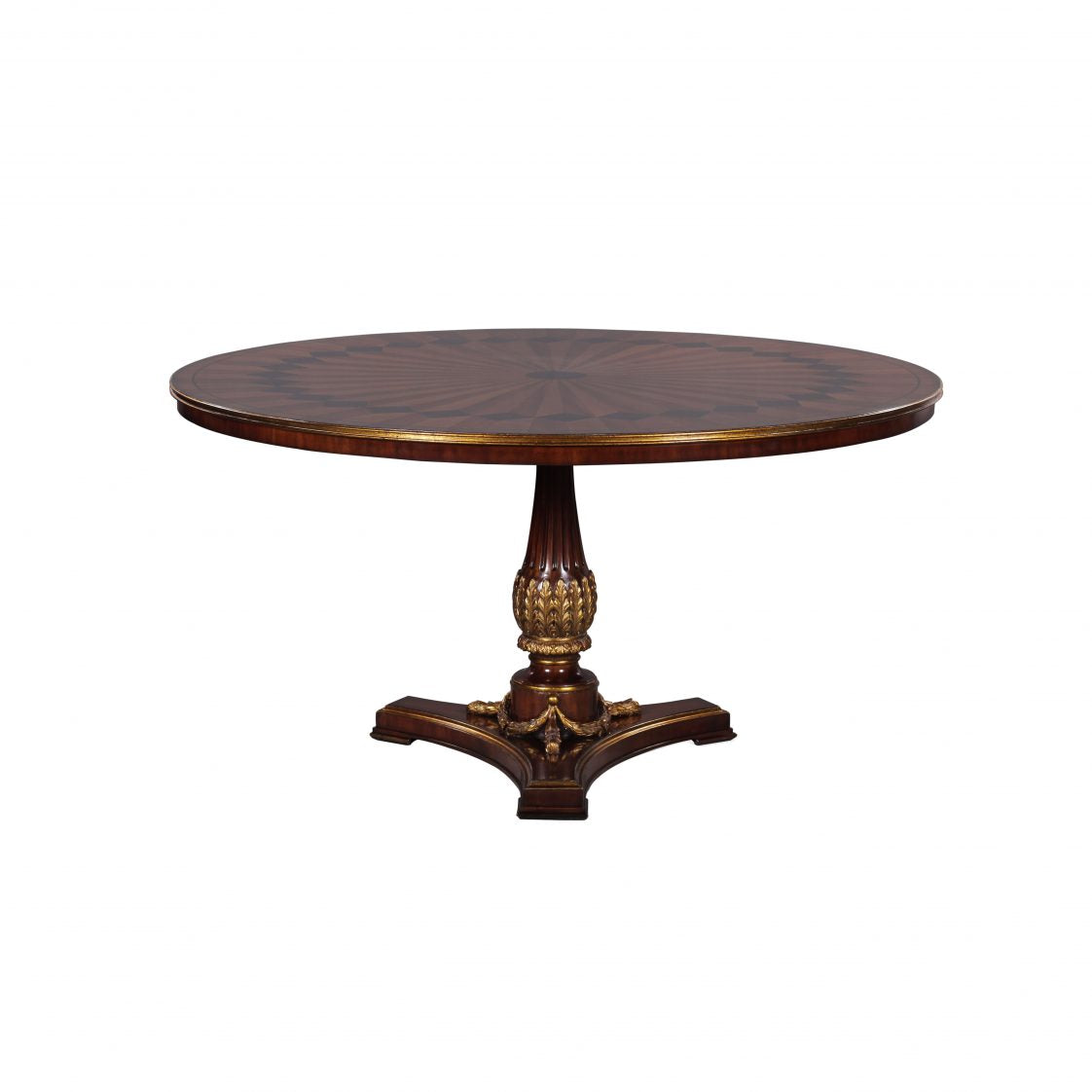Round Dining Table - Mahogany with Inlay Table Top