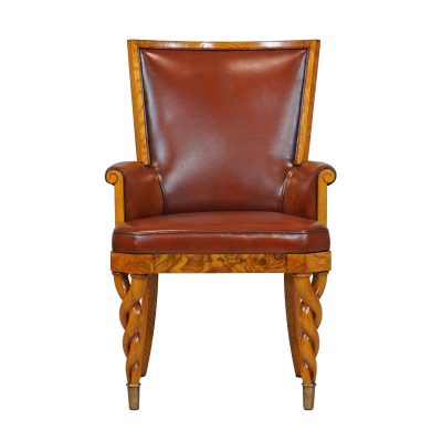 End Chair Deco with Twisted Legs - Leather