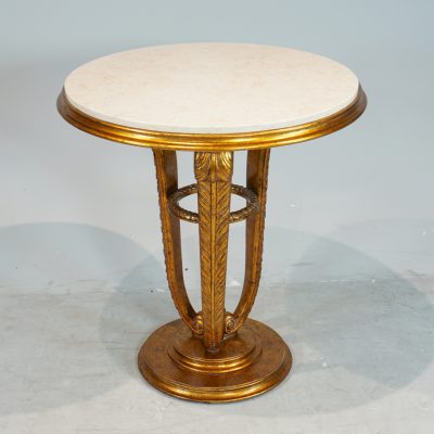 Aphrodite Side Table - White/Gold