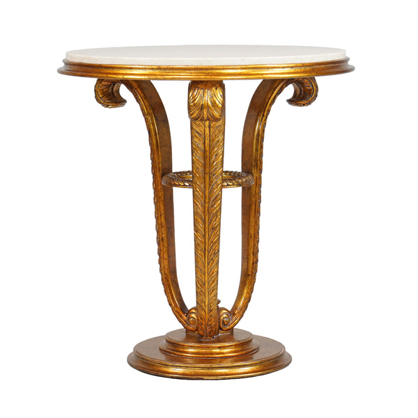 Aphrodite Side Table - White/Gold
