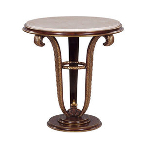 Aphrodite Side Table - Gold Accent