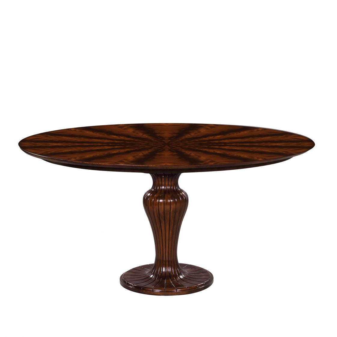 Art Deco Round Dining Table - Mahogany Flamee Wood
