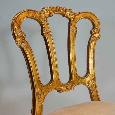 Louis XV Deep Carved Side Chair - White
