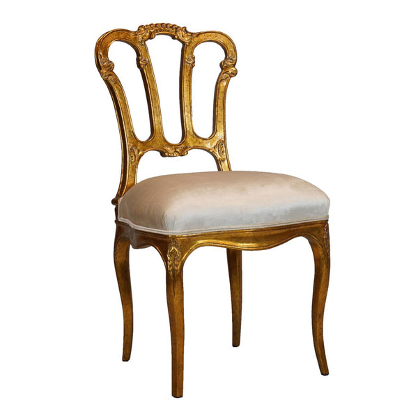 Louis XV Deep Carved Side Chair - White