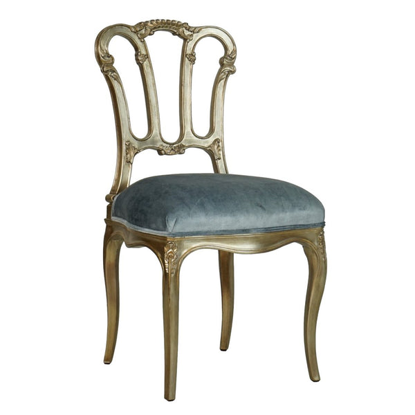 Louis XV Deep Carved Side Chair - Silver