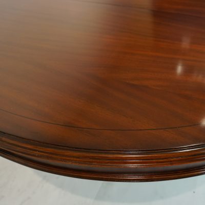 Round Mahogany Dining Table with Two Leaves