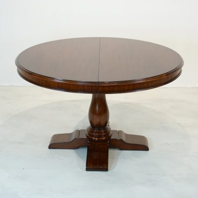 Round Mahogany Dining Table with Two Leaves