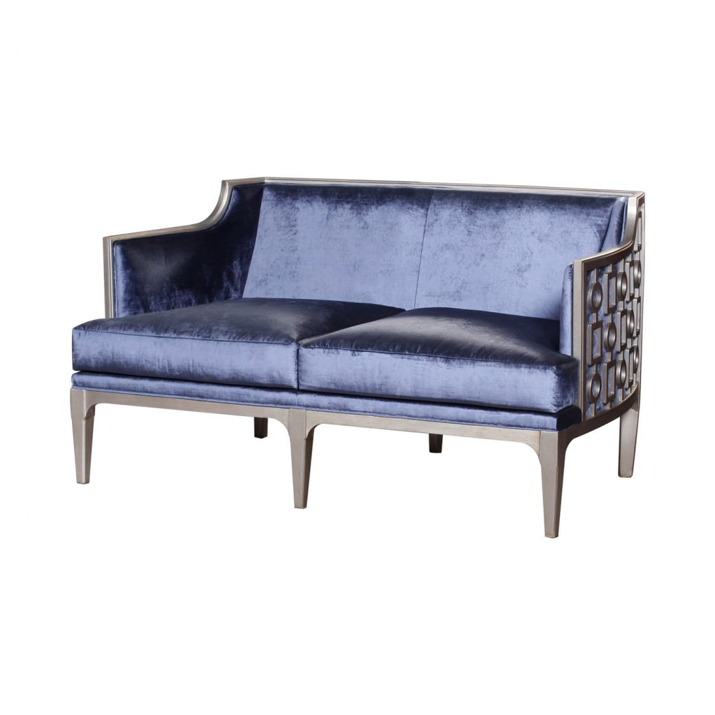 Art Deco Loveseat - Blue/Silver-Gold – Tradition De France