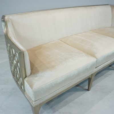 Art Deco Geometric Sofa - Champagne Finish