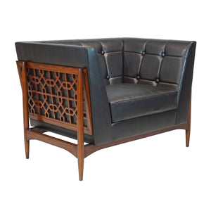 Art Deco Geo2 Arm Chair - Black/Traditional Finish