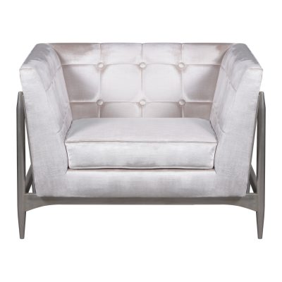 Art Deco Geo2 Arm Chair - Silver Finish