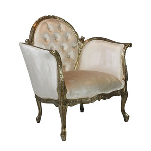 Louis XV Bordeaux Arm Chair - Silver