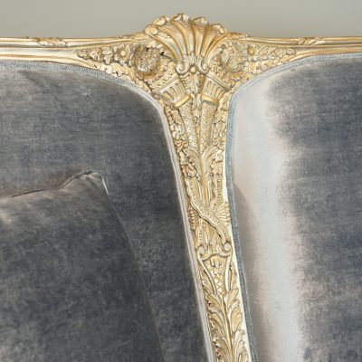 Louis XV Lyon Sofa - Silver