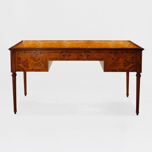 Louis XVI Narrow Writing Desk Vanity - Burl