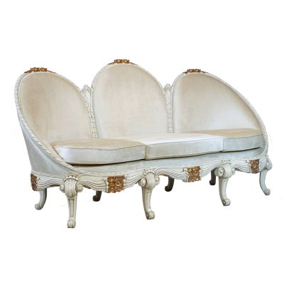 Curved Louis XV Deep Carved Sofa