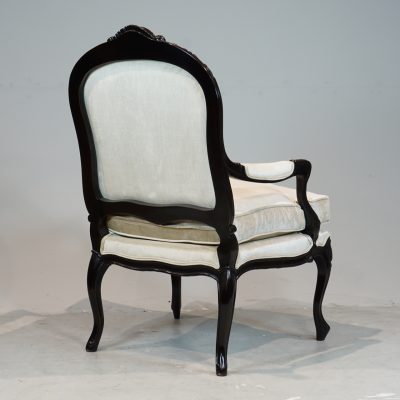 Louis XV Deep Carved Arm Chair II - Black