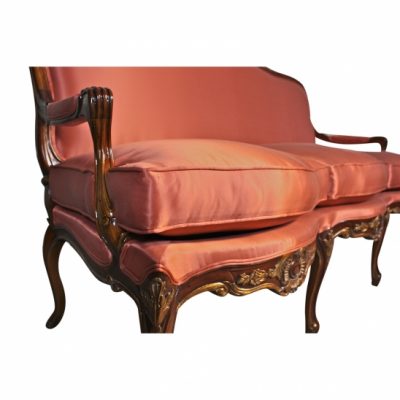 Louis XV Deep Carved Sofa - Gold Accent