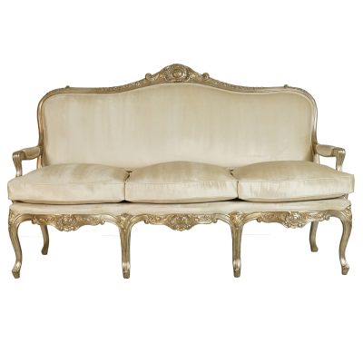 Louis XV Deep Carved Sofa - Champagne